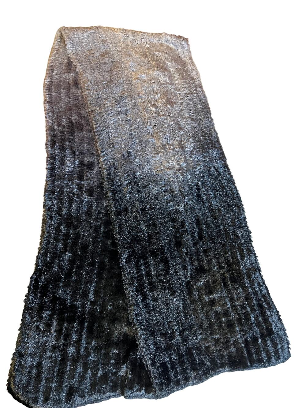 Black and gray ombré cozy winter scarf